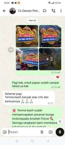 Testimonial Papan Bunga Pernikahan pasirmulya